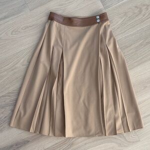 Merino Wool Wrap Midi Skirt